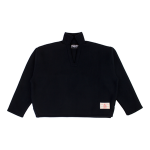 DWAI Polar Fleece Cowboy Pullover Front #color_jet-black